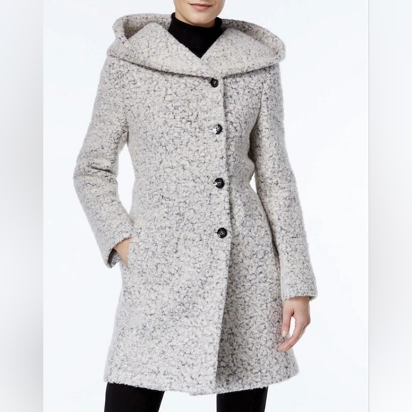 Cole Haan Jackets & Blazers - Cole Haan Grey Wool Blend Asymmetrical Walker Long Coat Size 2